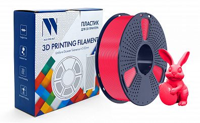 Филамент NV PRINT PETG Glow Red для 3D печати диаметр 1.75мм  длина 330 метров  масса 1 кг