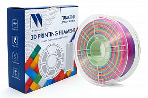 Филамент NV PRINT Silk PLA+ Rainbow 01 для 3D печати диаметр 1.75мм  длина 330 метров  масса 1 кг