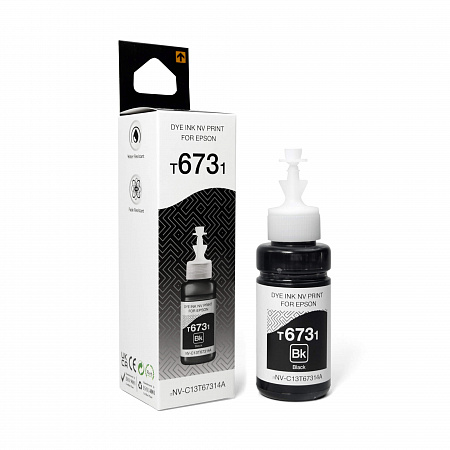 Чернила NVP T6731 (NV-C13T67314A) для аппаратов Epson (70 ml) Black (в коробке) совместимые