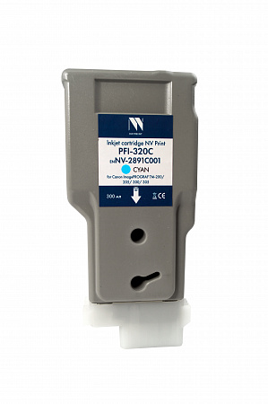 Струйный картридж NV Print PFI-320C (NV-2891C001) Cyan для Canon ImagePROGRAF TM-200/205/300/305/350/355 (300 мл) совместимый