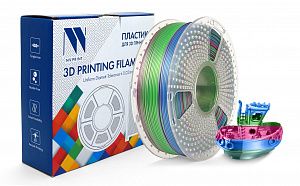 Филамент NVPRINT Silk PLA+ Rainbow 06 для 3D печати диаметр 1.75мм  длина 330 метров  масса 1 кг