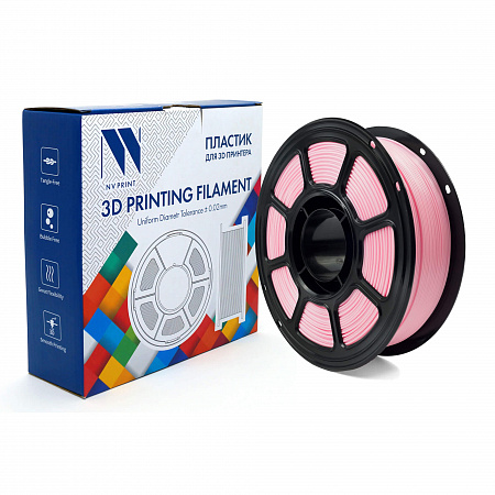 Филамент NV PRINT PETG Light Pink для 3D печати светло-розовый диаметр 1.75мм  масса 1 кг