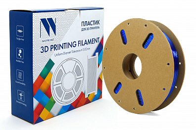 Филамент NV PRINT TPU Trans. Blue для 3D печати диаметр 1.75мм  длина 165 метров  масса 0,5 кг