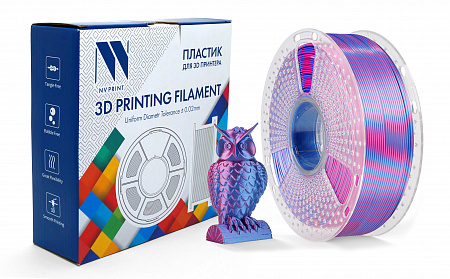 Филамент NV PRINT Silk PLA+  Red/Blue  для 3D печати диаметр 1.75мм  длина 330 метров  масса 1 кг