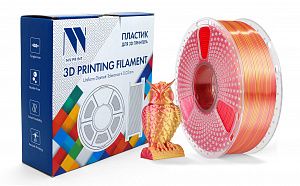 Филамент NV PRINT Silk PLA+  Red/Gold  для 3D печати диаметр 1.75мм  длина 330 метров  масса 1 кг