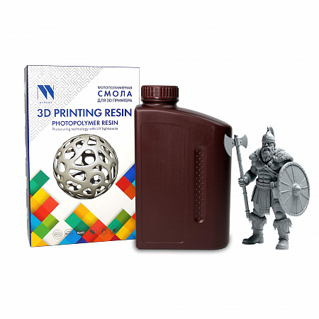 Фотополимерная смола NV PRINT высокой детализации 14K Standard Resin Grey Серая  для 3D печати 1 кг (бут)