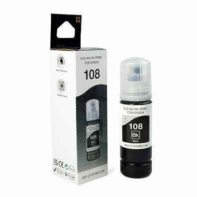 Чернила NVP 108 (NV-C13T09C14A) для Epson L8050, L18050 (70 мл) Black (в коробке) совместимые
