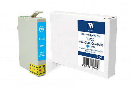 Струйный картридж NV Print T0732 (NV-C13T10524A10) Cyan для Epson Stylus C110/СХ3900/CX4900/TX200/400/600 (13.5 мл) совместимый