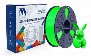 Филамент NV PRINT PETG Glow Green для 3D печати диаметр 1.75мм  длина 330 метров  масса 1 кг