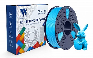 Филамент NV PRINT PETG Glow Blue для 3D печати диаметр 1.75мм  длина 330 метров  масса 1 кг