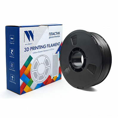Филамент NV PRINT PETG Carbon Fiber Black c карбоновыми волокнами, черный, для 3D печати диаметр 1.75мм    масса 1 кг