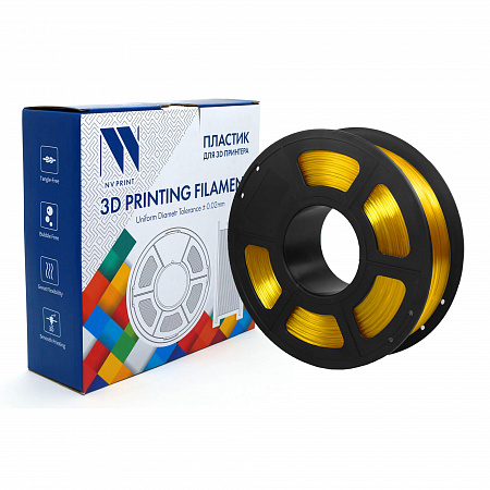 Филамент NV PRINT PETG Clear Yellow Прозрачно-желтый для 3D печати диаметр 1.75мм    масса 1 кг