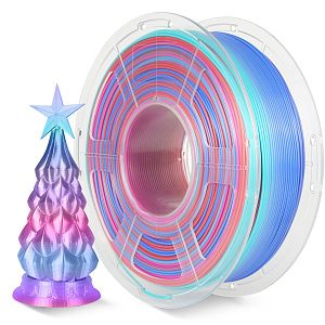 Филамент NVPRINT Silk PLA+ Rainbow 02 для 3D печати диаметр 1.75мм  длина 330 метров  масса 1 кг