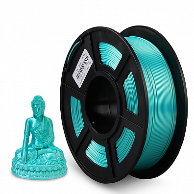 Филамент NV PRINT Silk PLA+ Green для 3D печати диаметр 1.75мм  длина 330 метров  масса 1 кг