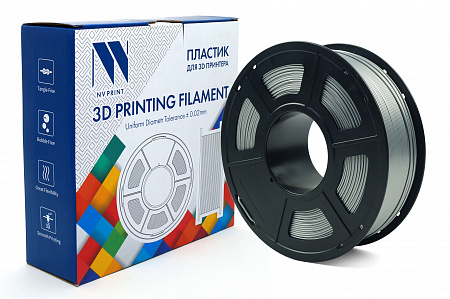 Филамент NV PRINT ABS Silver "Серебряный" для 3D печати диаметр 1.75мм масса 1 кг
