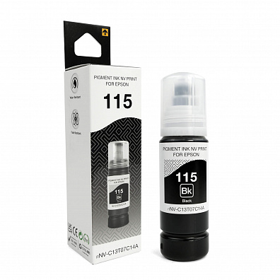 Чернила NVP 115 (NV-C13T07C14A) для Epson L8160, L8180 (70 мл) Black пигментные (в коробке) совместимые