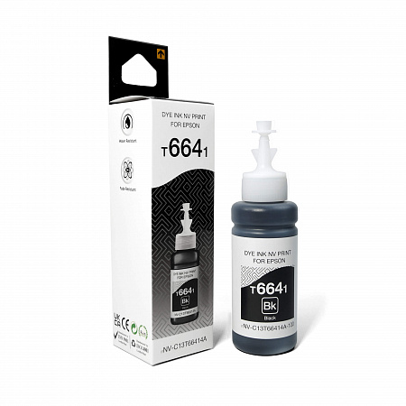 Чернила NVP T6641 (NV-C13T66414A) для аппаратов Epson (70 ml) Black (в коробке) совместимые