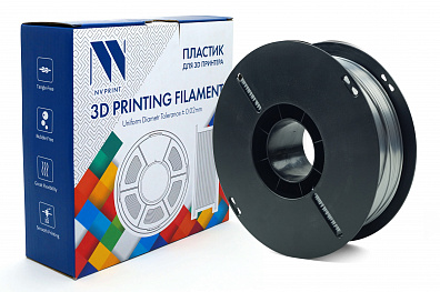 Филамент NV PRINT Silk PLA+ Silver "Серебряный" для 3D печати диаметр 1.75мм    масса 1 кг