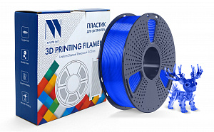 Филамент NV PRINT PLA Transparent Blue Прозрачно-cиний для 3D печати диаметр 1.75мм  длина 330 метров  масса 1 кг