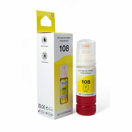 Чернила NVP 108 (NV-C13T09C44A) для Epson L8050, L18050 (70 мл) Yellow (в коробке) совместимые