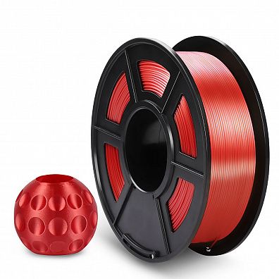 Филамент NV PRINT Silk PLA+ Red для 3D печати диаметр 1.75мм  длина 330 метров  масса 1 кг