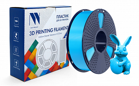 Филамент NV PRINT PETG Glow Blue для 3D печати диаметр 1.75мм  длина 330 метров  масса 1 кг
