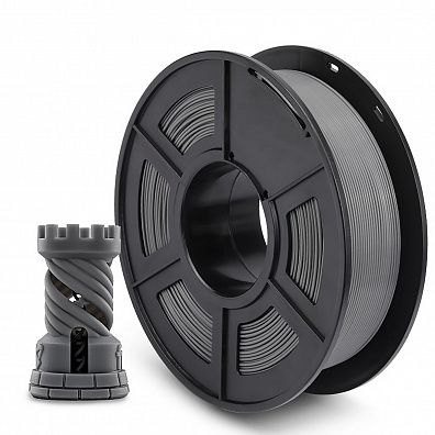 Филамент NV PRINT PLA+ Grey для 3D печати диаметр 1.75мм  длина 330 метров  масса 1 кг