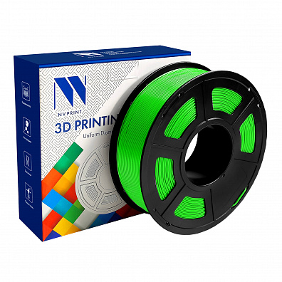 Филамент NV PRINT PLA Green Зеленый для 3D печати диаметр 1.75мм   масса 1 кг