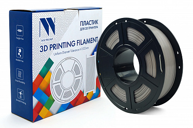 Филамент NV PRINT PETG Grey для 3D печати диаметр 1.75мм  длина 330 метров  масса 1 кг