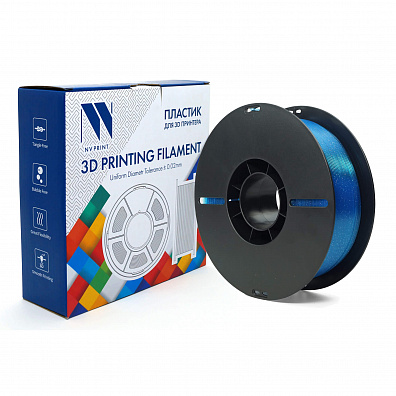 Филамент NV PRINT PLA Twinkling Blue Мерцающий голубой для 3D печати диаметр 1.75мм  длина 330 метров  масса 1 кг