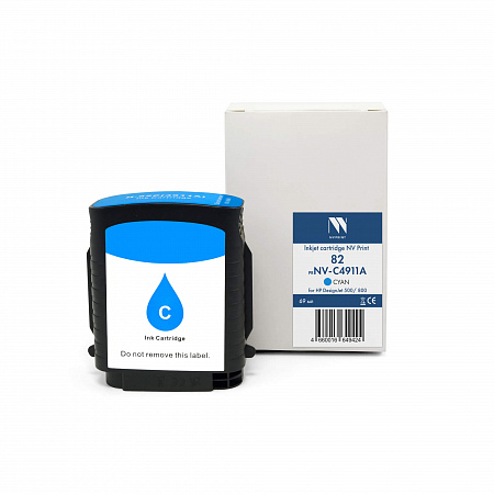 Струйный картридж NV Print 82 (NV- C4911A) Cyan для HP DesignJet 500/800 (69 мл) совместимый